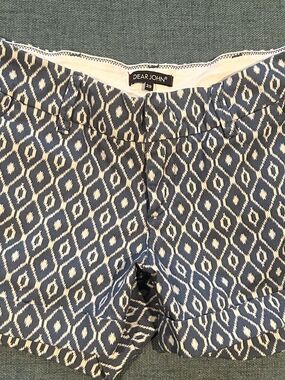 Dear John Blue Ikat Print Shorts